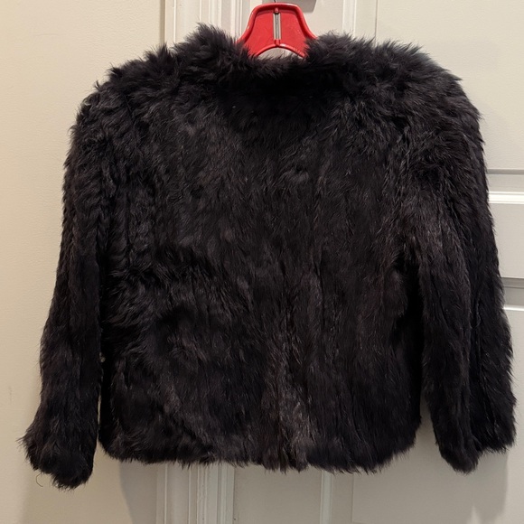 June Black Rabbit Fur Cropped Jacket - Picture 8 of 8
